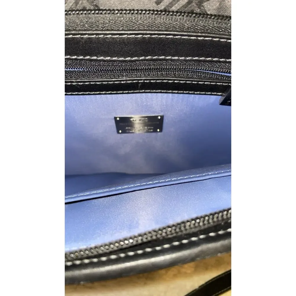 TUMI Black T Monogram Jacquard Leather Laptop Briefcase Travel Carry On